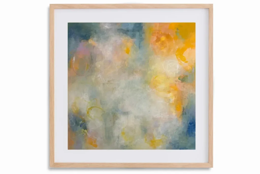 barevný abstraktní plakát v rámu