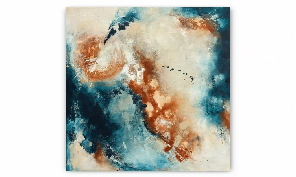 abstraktní hnědo-modrý obraz