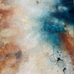 detail abstraktního hnědo-modrého obrazu