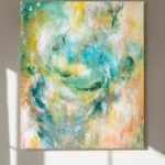 barevný abstraktní obraz na stěně