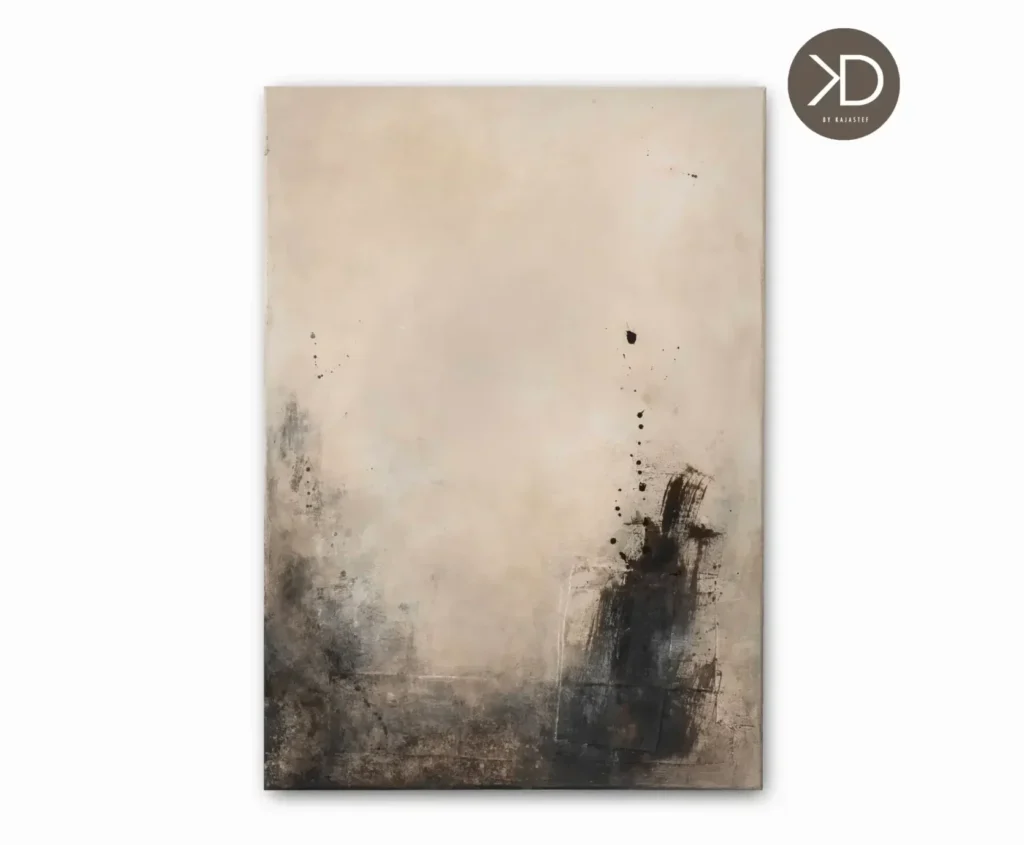 šedo-béžový abstraktní obraz