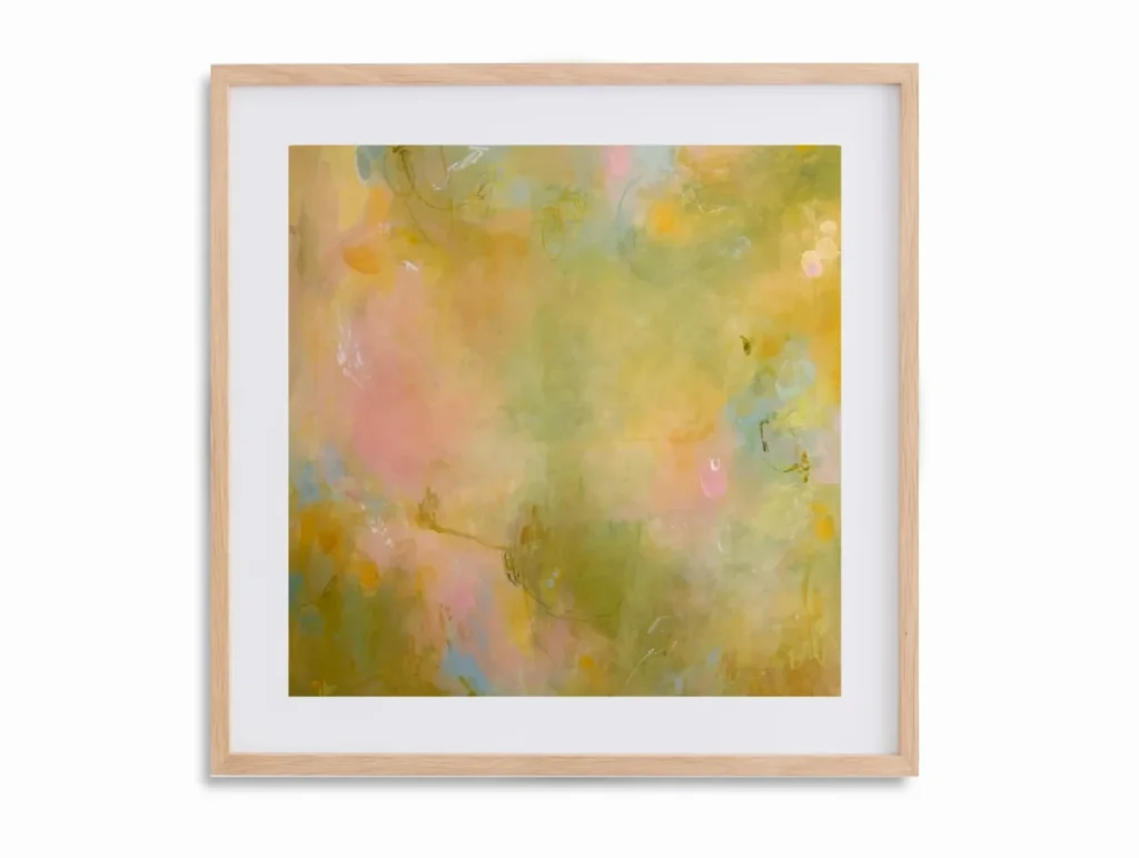 barevný abstraktní plakát v rámu